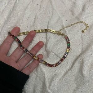 Colorful gold necklace